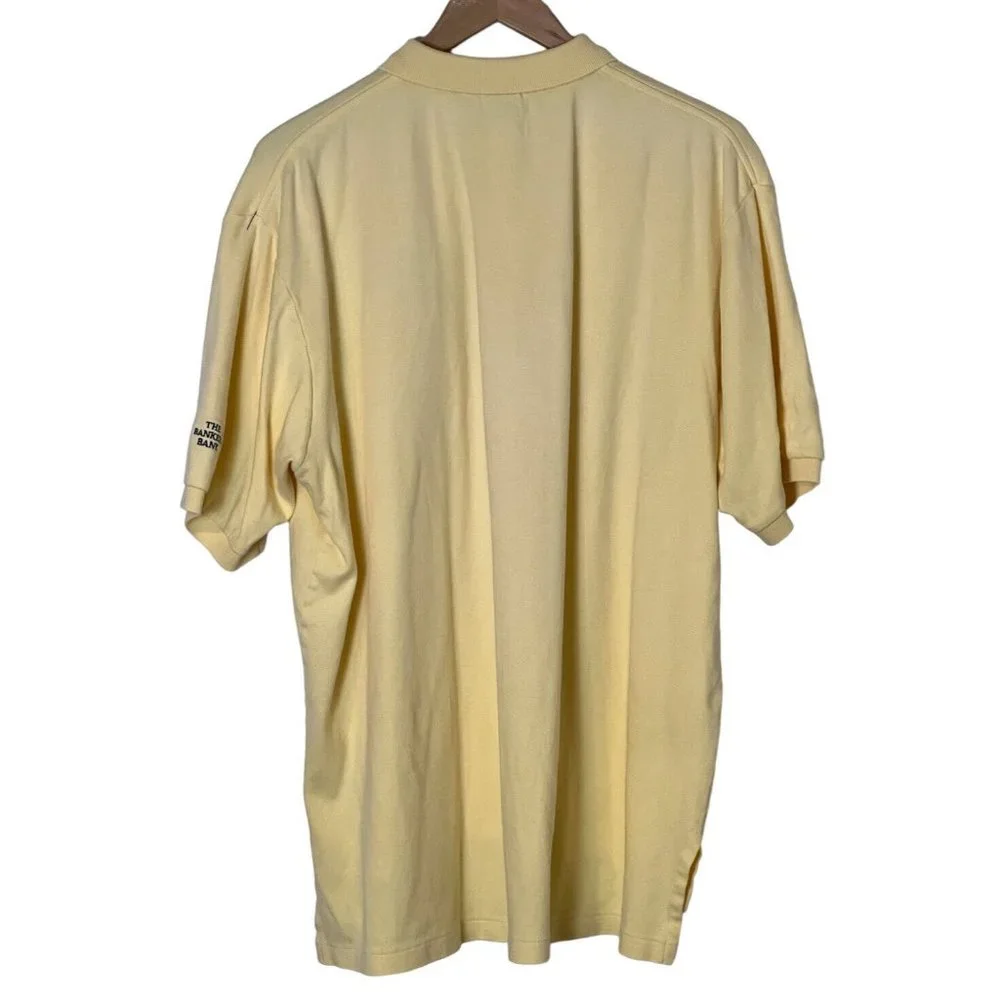 Ralph Lauren Golf Polo Mens XL Yellow Short Sleeve With Embroidering On Sleeve